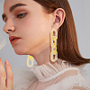 5 Pairs 5 Colors Acrylic Cable Chains Dangle Stud Earrings EJEW-AN0004-06-4