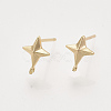 Brass Stud Earring Findings X-KK-T048-015G-NF-1