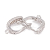 Rack Plating Brass Cubic Zirconia Hoop Earring Findings KK-S374-04P-03-2