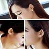 Real Platinum Plated Dolphin Brass Stud Earrings EJEW-EE0001-228-6