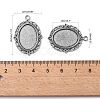 Tibetan Style Antique Silver Alloy Flat Oval Pendant Cabochon Settings TIBEP-M022-19AS-3