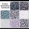 80G 8 Colors Round Glass Seed Beads SEED-PH0002-42-3
