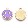 Light Gold Tone Alloy Enamel Pendants ENAM-N056-197G-1