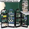 PS Plastic Earring Display Folding Screen Stands with 4 Folding Panels ODIS-WH0043-142A-01-4