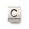 Letter Style 304 Stainless Steel Square Slide Charms STAS-L132-16C-1