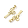 Brass Micro Pave Clear Cubic Zirconia Pendants CU-L277-08G-2