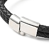 Cowhide Braided Double Layer Bracelet with 304 Stainless Steel Magnetic Clasps BJEW-H552-03PG-3