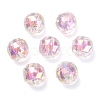 Two Tone UV Plating Rainbow Iridescent Acrylic Beads TACR-D010-06B-2