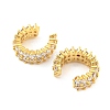 Rack Plating Brass Cubic Zirconia Cuff Earrings EJEW-K245-39G-2