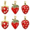 6Pcs 3 Styles Brass Enamel Pendants KK-CJ0004-14-1