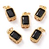 Real 18K Gold Plated Brass Inlaid Cubic Zirconia Charms ZIRC-L100-075G-07-1