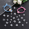 800Pcs 4 Style Transparent AS Plastic Base Buckle Hair Findings FIND-NB0004-37-5