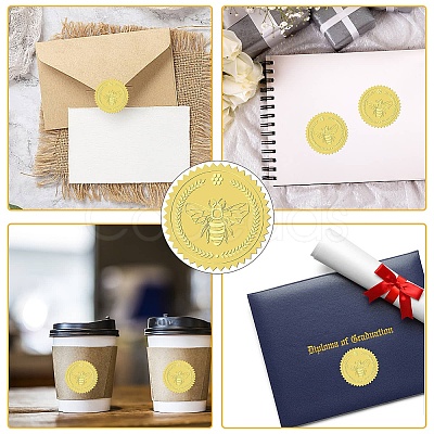 34 Sheets Self Adhesive Gold Foil Embossed Stickers DIY-WH0509-019-1