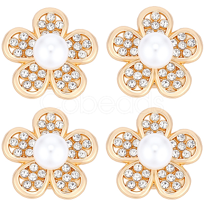 6Pcs Flower Alloy Plastic Cufflinks FIND-CY0001-65A-1