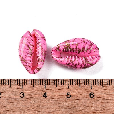 Spray Painted & Drawbench Cowrie Shell Beads SSHEL-M023-03E-1