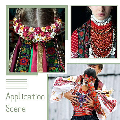 Ethnic Style Embroidery Polyester Ribbons SK-TAC0001-04-1