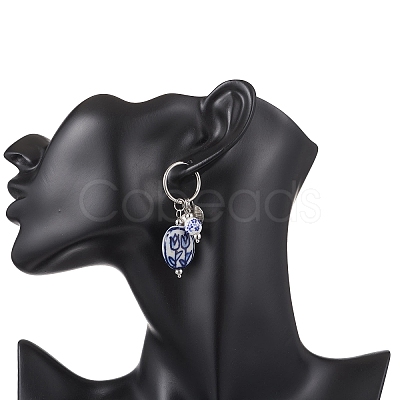 304 Stainless Steel Dangle Hoop Earrings EJEW-JE06737-02-1