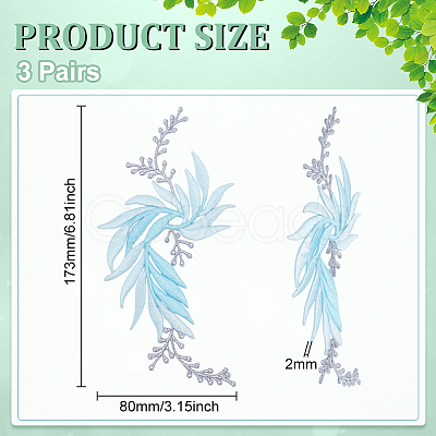 6Pcs 2 Styles Polyester Embroidery Appliques DIY-FG0007-49-1