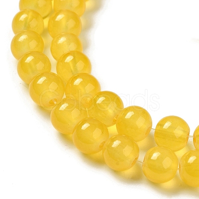 Baking Paint Imitation Jade Glass Round Bead Strands X-DGLA-Q021-8mm-30-1