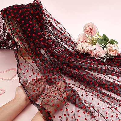 Polyester Mesh Lace Fabric DIY-WH0504-330D-1
