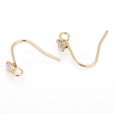 Brass Earring Hooks KK-I681-14G-1