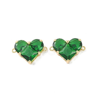Brass Pave Cubic Zirconia Connector Charms KK-L208-04G-02-1