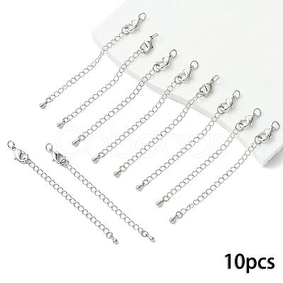 10Pcs Long-Lasting Plated Brass Chain Extender KK-YW0003-82P-1