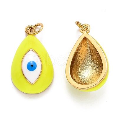 Brass Enamel Pendants KK-O140-01G-1