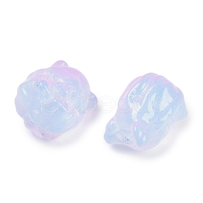 Transparent Spray Paint Glass Beads GLAA-H035-01K-1