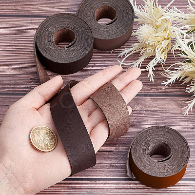 3 Rolls 3 Colors Flat PU Leather Cord LC-GF0001-15A-1