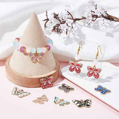 36Pcs 9 Style Alloy Enamel Pendants ENAM-SC0002-89-1