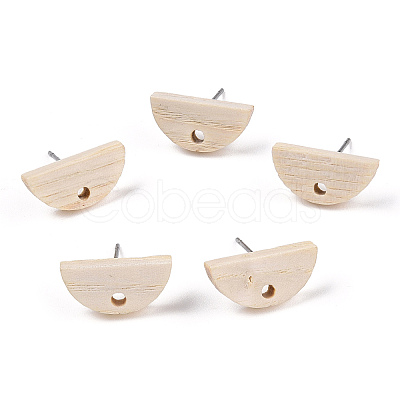 Ash Wood Stud Earring Findings EJEW-N017-011N-1