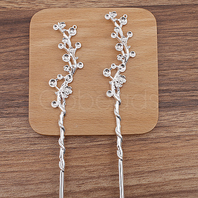 Flower Alloy Hair Sticks Findings PW-WG35257-02-1