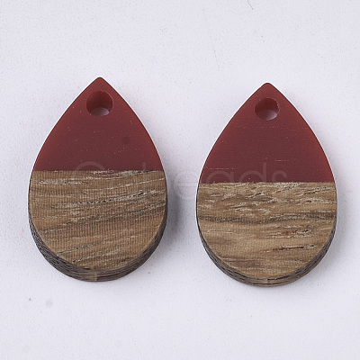 Resin & Walnut Wood Pendants X-RESI-T042-02-1