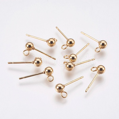 Ion Plating(IP) 304 Stainless Steel Ball Stud Earring Post LS-STAS-H410-10G-1