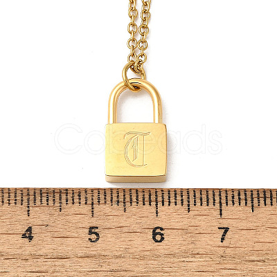 304 Stainless Steel Rolo Chain Pendant Necklaces NJEW-S444-01G-20-1