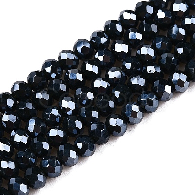 Electroplate Glass Beads Strands EGLA-A034-P4mm-A29-1