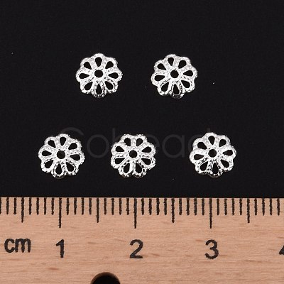 Silver Color Plated Brass Bead Caps X-EC134-S-1