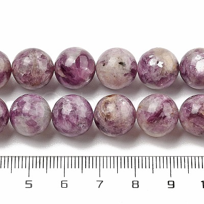 Natural Lepidolite/Purple Mica Stone Beads Strands G-G160-A01-03-1