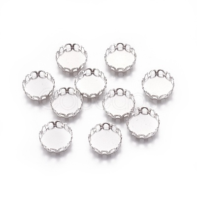 Tarnish Resistant 316 Surgical Stainless Steel Lace Edge Bezel Cups STAS-I118-07P-01-1