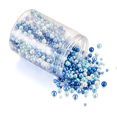 12 Strands 12 Style Baking Paint Pearlized Glass Pearl Round Bead Strands HY-CW0001-02-1