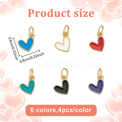 24Pcs 6 Colors Enamel Charms KK-HY0003-96-1