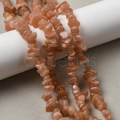 Natural Sunstone Chip Bead Strands G-M205-67-1