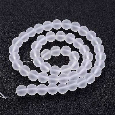 Frosted Glass Bead Strands X-GLAA-G016-6mm-01-1