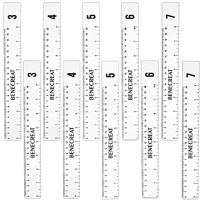Rectangle Acrylic Rolling Mud Stick Guide Rule AJEW-WH0554-56-1