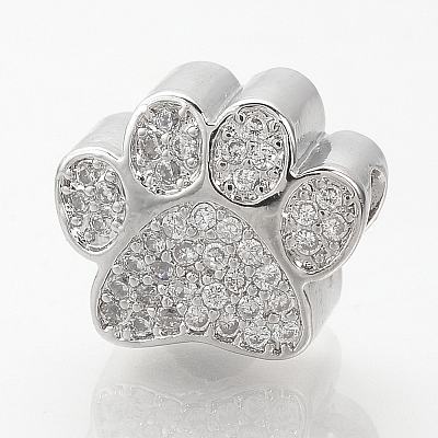 Brass Micro Pave Cubic Zirconia European Beads LS-ZIRC-T002-101-1