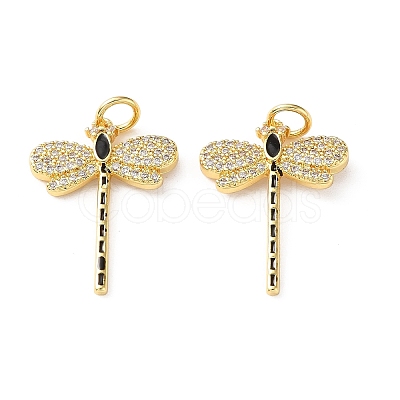 Brass Micro Pave Clear Cubic Zirconia Pendants CU-CBA03AF-08G-01-1