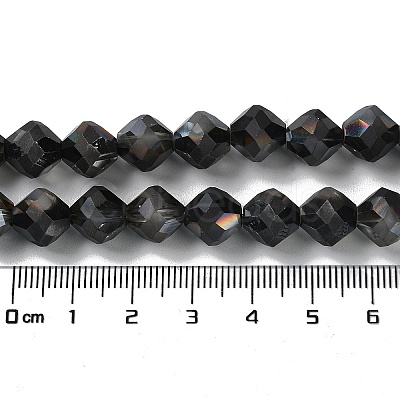 Electroplate Transparent Glass Beads Strands EGLA-I019-HR01-1