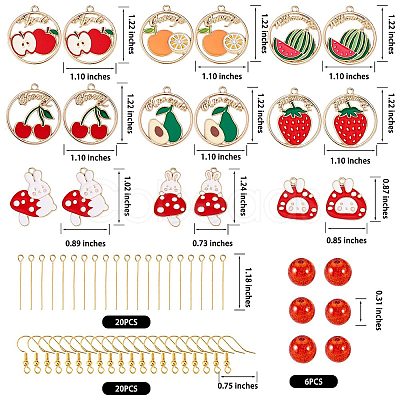 DIY Fruit & Rabbit Drop Earring Making Kit DIY-SZ0007-52-1