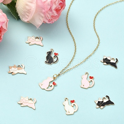 30Pcs 6 Styles Alloy Enamel Pendants ENAM-YW0008-96-1